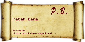 Patak Bene névjegykártya